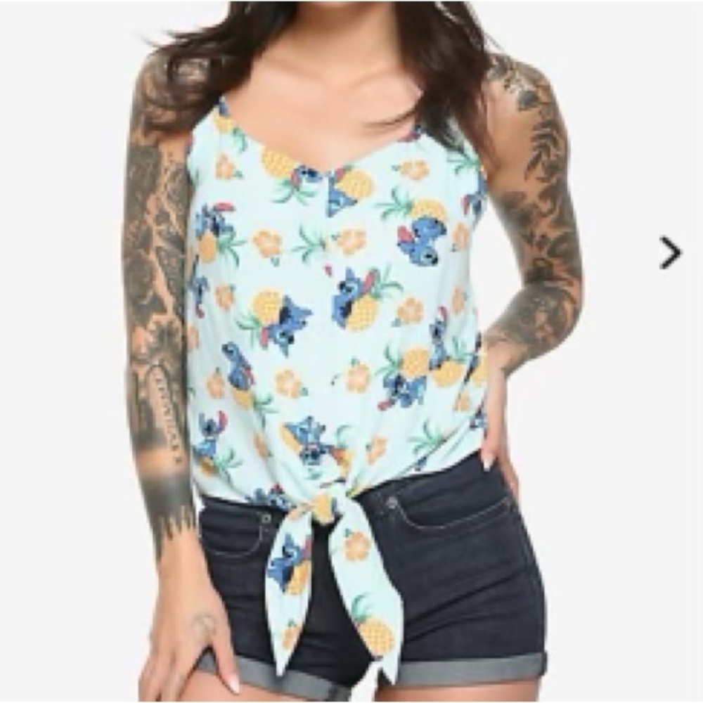 Disney Hot Topic Stitch Pineapple Crop Top